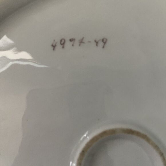 Vintage Hand-Painted Floral Porcelain Plate Pink Roses Scalloped Edge Iridescent - Picture 3 of 13